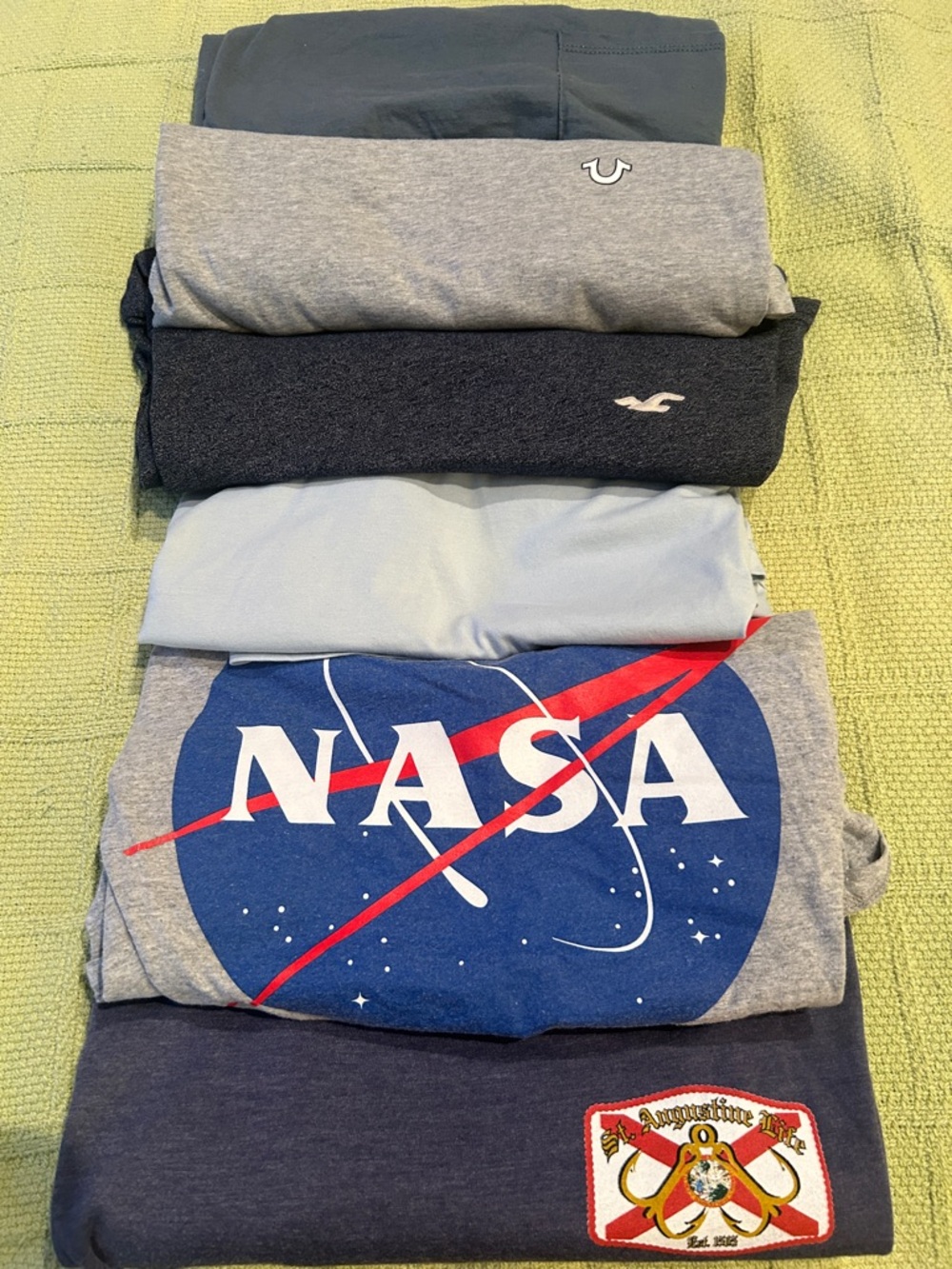 NASA Logo Graphic T-Shirt in Gray and Blue